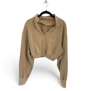 BO + TEE cropped v neck sweatshirt